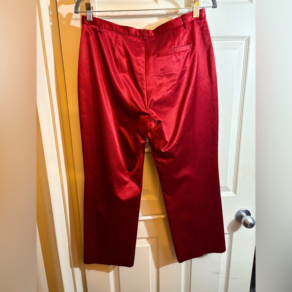 Vintage gap cropped satin Red Dress Pants - Picture 6 of 8